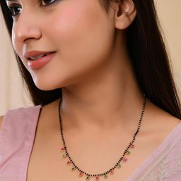 VOJ Gold Plated AD Studded Drop Shaped Mangalsutra-picture-45