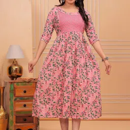 mad fury Floral Print Maternity Maxi Dress-image-46