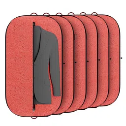 Kuber Industries Red & White 6 Pieces Textured Non-Woven Suit Organisers With Zip-29