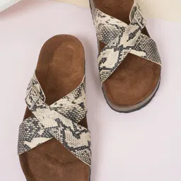 MOZAFIA Women Printed Open Toe Flats-image-20