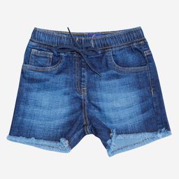 Kiddopanti Frayed Edge Distress Detail Denim Hot Shorts - Dark Blue-image-14