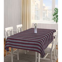 Arrabi Grey Stripes Handwoven Cotton 6 SEATER Table Cover ARTC-1100-Grey-image-30
