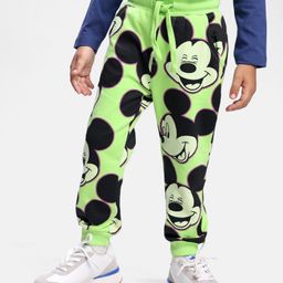 Babyhug Disney Cotton Looper Knit Full Length Lounge Pant Mickey Mouse Print - Green-image-75