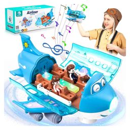 AKN TOYS Aeroplane Toy, Toy Aeroplane with Light and Music, Airplane for Toddlers, Aeroplane Toy 360 Rotating Electric Toy Plane, Airline Gift - COLOR MAY VARY-image-9