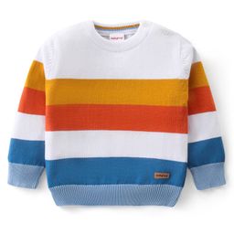 Babyhug Knitted Full Sleeves Pullover Striped Sweater - Multicolour-image-92