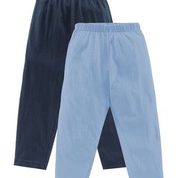 Kiddopanti Pack Of 2 Cotton Jersey Solid Pajamas With Single Pocket - Navy Blue & Ink Blue-image-101