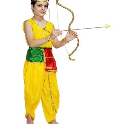 Kaku Fancy Dresses Dussehra Theme Lord Ram Costume - Yellow-image-62