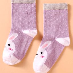 Mustang Cotton Knit Socks with Animal Design - Lavender-image-68