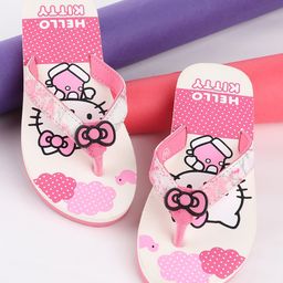 Kidsville Hello Kitty Featuring Kitty White Printed Flip Flops - Pink-picture-35
