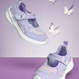 Hopits Abstract Designed Mary Jane Ballerinas With Velcro Closure - Purple-image-27