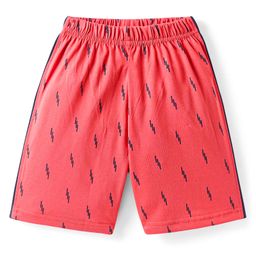 Taeko Single Jersey Knee Length Shorts with Abstract Print - Red-image-55