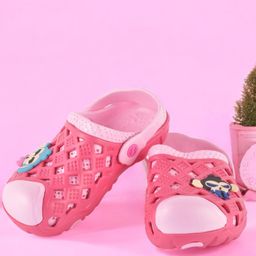 Yellow Bee Cartoon Applique Clogs - Pink-picture-25