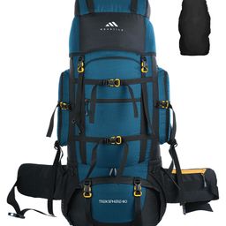 MOUNTILE TREKSPHERE 80L Travel Backpack with Water Proof Rain Cover Camping Hiking Rucksack Trekking Bag MTX01 ENGLISHBLUE-image-78