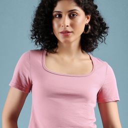 DressBerry Women V-Neck Raw Edge T-shirt-image-52