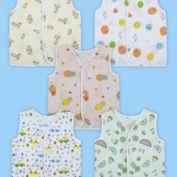 Baby Moo Unisex Kids 5 Pcs Cotton Innerwear Vests KJD-41-48
