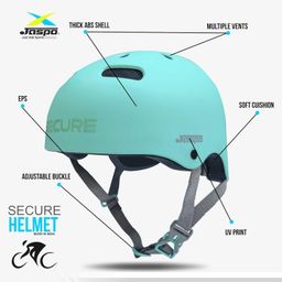 Jaspo Sx 4 Ultra Protective Set for Skating, Cycling Helmet Set with Knee Pads Elbow Pads Wrist Guards, Adjustable Helmet, Protective Gear Set for Bicycle Roller Skating Skateboarding (S,Cyan) image 2