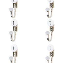 IndianShelf 6 Pcs Ceramic & Zinc I Alphabet Key Hooks Hangers for Clothes Wall Mounted-image-68