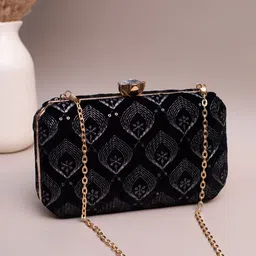 ARTKLIM Embroidered Sequins Box Clutch-26