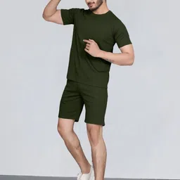 Moda Rapido Men Geen Cotton Lycra Blend Textured Tracksuits-picture-0