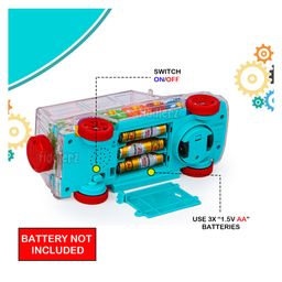 Fiddlerz Battery Operated Transparent Bump and Go Toys with 3D Flashing Light & Music - Multicolour image 5