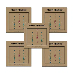 Comet Busters Set of 5 Handcrafted Reusable Traditional Designer Bindis - 016-101