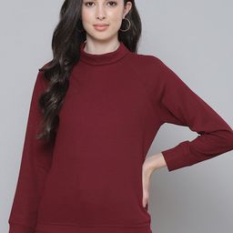 SASSAFRAS Maroon Ribbed Regular Winter Top-picture-49