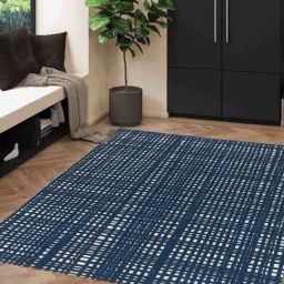 Obsessions Blue Non Shedding Contemporary Carpet - Medium-50