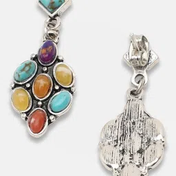 Sohi Silver Plated Party Designer Stone Drop Earrings image 1