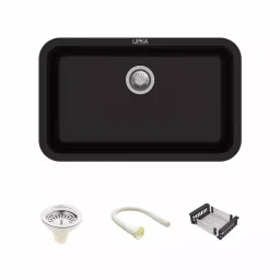 LIPKA 31X19x9 inch Matte Finish Quartz Single Bowl Kitchen Sink, QZSB14 - B-picture-42