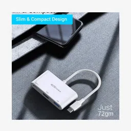 Portronics C Konnect POR 1041, 3 in 1 USB Type C Adapter (White) image 5