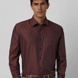 Van Heusen Men Spread Collar Solid Cotton Formal Shirt-image-88