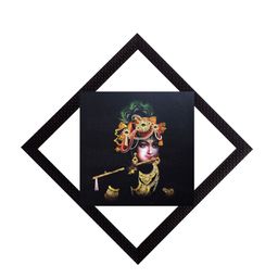 eCraftIndia Multicoloured Lord Krishna with Flute UV Wall Art-picture-25