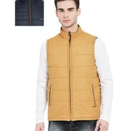 Duke Navy & Mustard Regular Fit Reversible Jacket-image-80