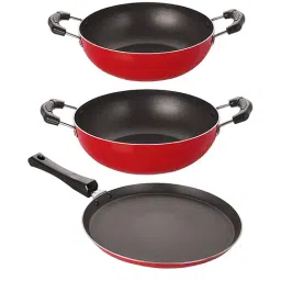 Nirlon Non-Stick Red Aluminium Kitchenware Utensils Combo Set Gift - (2.6mm)-image-66