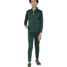 Chimprala Kids Bottle Green Solid Jacket with Trackpants-picture-43