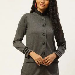 Belle Fille Grey Textured Jacket-image-0