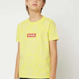 Gas Kids Vibrant Yellow Cotton Printed T-Shirt-picture-18