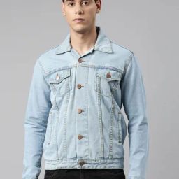 CINOCCI Blue Cotton Slim Fit Denim Jacket-picture-45