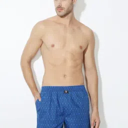 Van Heusen Blue Cotton Regular Fit Printed Boxer-image-45