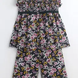 Cherry Crumble by Nitt Hyman Kids Green Floral Print Top Set-image-80