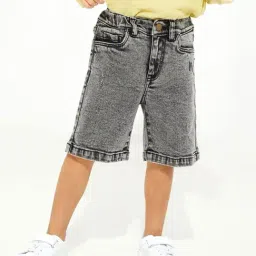 Cherry Crumble by Nitt Hyman Kids Black Washed Shorts-image-68