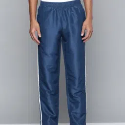 ALCIS Blue Slim Fit Striped Sports Trackpants-image-80