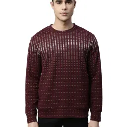 Global Republic Wine Regular Fit Self Design Sweatshirt-32