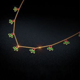 Joyalukkas Traditional Blossom Charm Gold Necklace-image-91