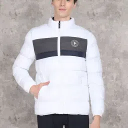U.S. Polo Assn. White Regular Fit Striped Quilted Jacket-21