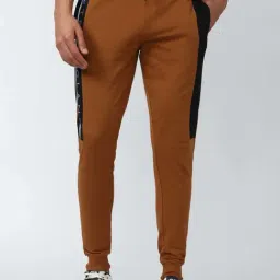 Peter England Brown Cotton Regular Fit Printed Joggers-picture-8