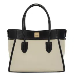 Miraggio Beige Textured Large Handbag-43