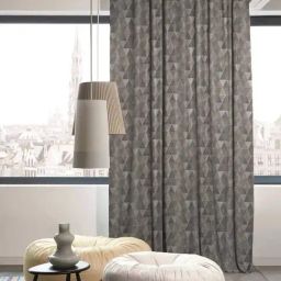 SPACES DRAPE STORY Elegent Grey Polyester 9 ft Long Door Curtain - Set of 2 image 3