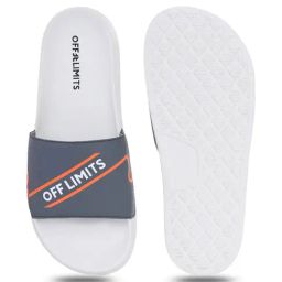 OFF LIMITS Men's REST DAY Dark Grey, Off White & Orange Slides image 5