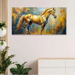 Nestroots Multicolor Canvas Divine Krishna Essence Of Love Wall Painting - Gold Floating Frame image 1